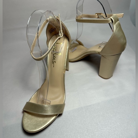 LULU’S Taylor Gold Ankle Strap Heels in US 6.5 sandals open toe date black tie - Picture 9 of 16